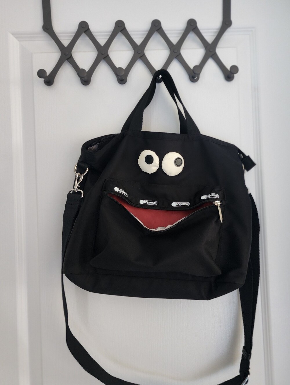 Lesportsac Crossbody Tote Bag with Playful Accent In Black
